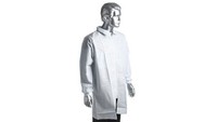 Fartuch Laboratoryjny, Unisex, BiałY, Rozmiar: M, Pomieszczenia Sterylne, Zamek