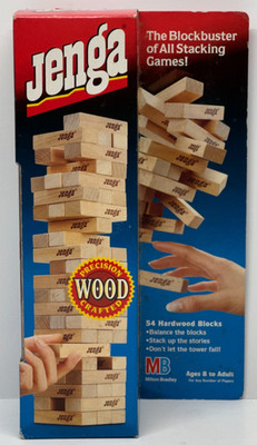 Jenga Stacking Game by Milton Bradley 1995 New Block Balancing Wooden Pieces NIB