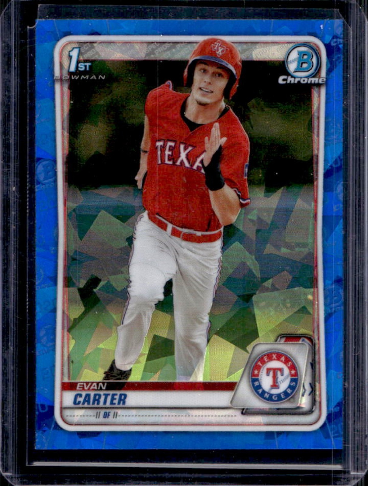 2020 Bowman Draft Sapphire Evan Carter Chrome 1st Prospect #BD-126 Rangers