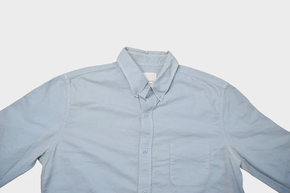 Band of Outsiders Shirt Mens Large Blue Chambray Button Up Long Sleeve Cotton - Image 4 of 4