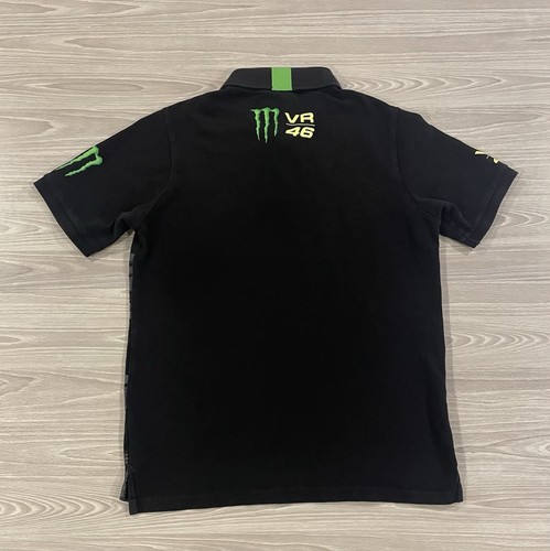 Vintage Y2K Monster Energy Valentino Rossi 46 Polo T-Shirt Schwarz Herren Größe Small - Bild 7 von 9