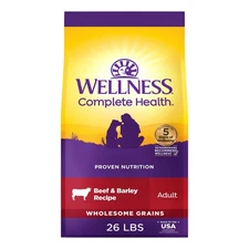 Wellness Complete Health Dry Dog Food, Wholesome Grains, Beef & Barley, 26lb