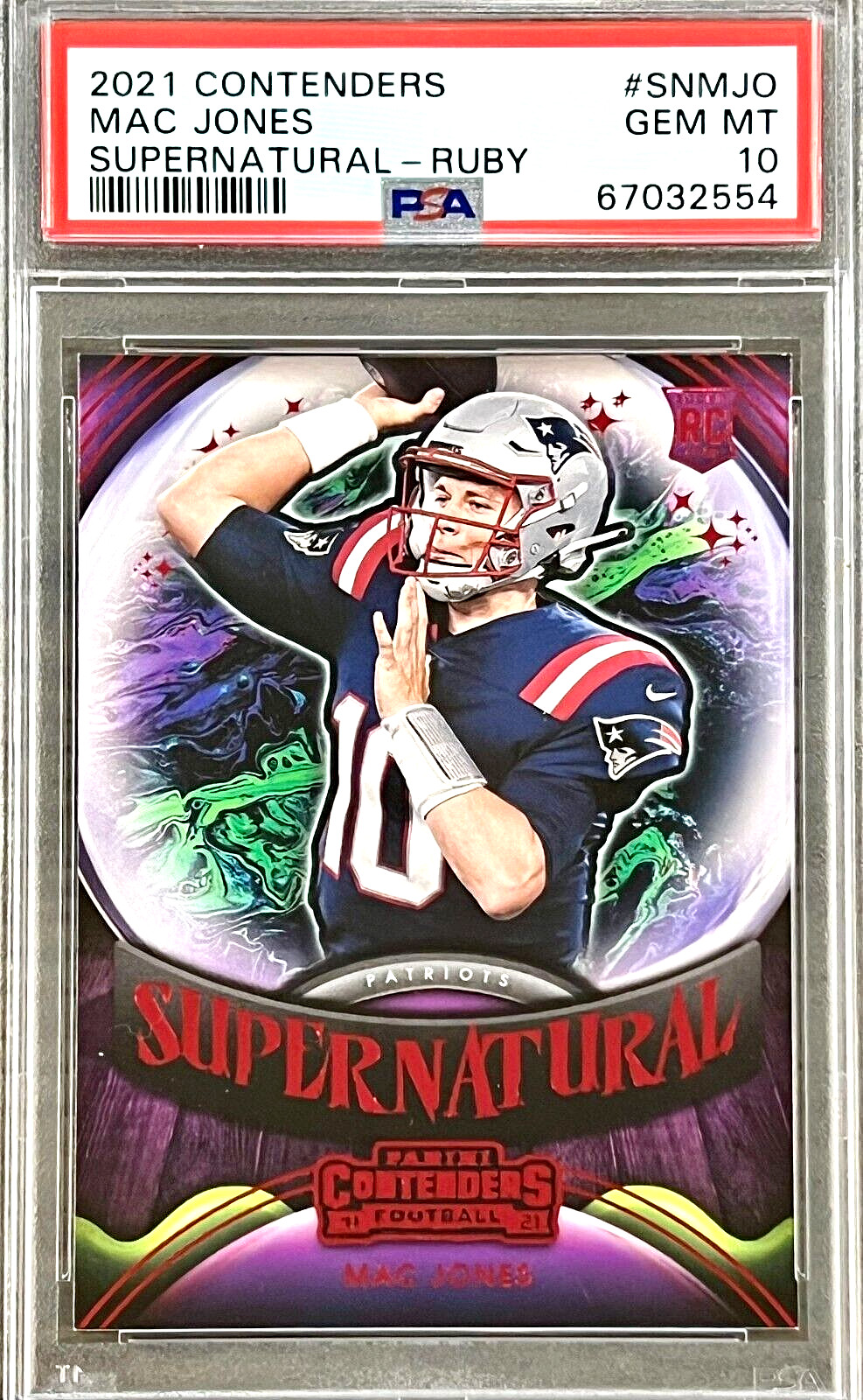 Mac Jones Panini Contenders Supernatural #SNMJO Ruby