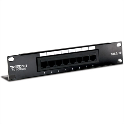TRENDnet TC-P08C5E 10'' Patch Panel 8-Port Cat. 5e Unshielded