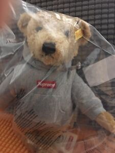 Supreme Steiff Teddy Bear With Gray Box Logo Hoodie | eBay