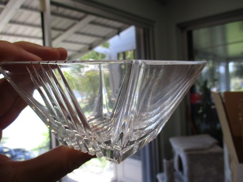 TIFFANY & CO. ITALY CRYSTAL SQUARE CANDY JEWELRY DISH ART DECO STICKER & SIGNED - Picture 7 of 12