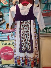 True Vtg Mid-century 1960s 1970s Youngland Girls Maxi Dress Prairie Cottage Core