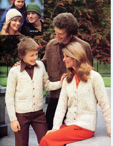 Vintage 1976 Shetland-Type Bulky Looks Bernat Knitting Pattern Book #224 Family - Picture 5 of 5