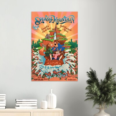 Disney Attraction Poster - Splash Mountain - Disney World Vintage