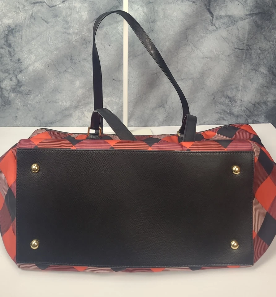 Bolso de Mano Vera Bradley Ella Buffalo Checker Rojo Negro Grande a Cuadros Foto 4 de 4