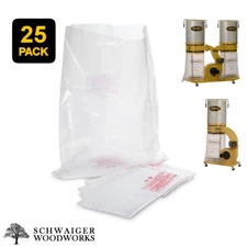 (25) Plastic Dust Collector Lower Bags for Powermatic PM1300, PM1300TX, PM1900