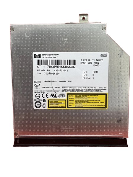 Unidad Óptica DVD-RW HP GSA-T10N (S05D) - IDE/PATA para Portátil