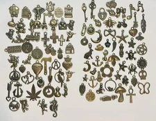 100Pcs Bulk Lots Mini Antique Bronze Charms for Jewelry Making Supplies DIYCraft
