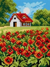 Orchidea Needlepoint canvas for halfstitch without yarn Poppies 2874E - Print...