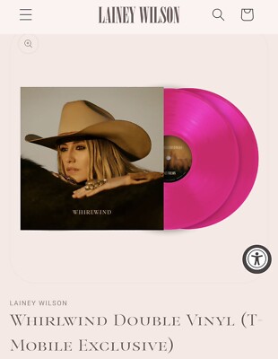 Lainey Wilson Whirlwind 2LP Vinyl Record Pink T-Mobile