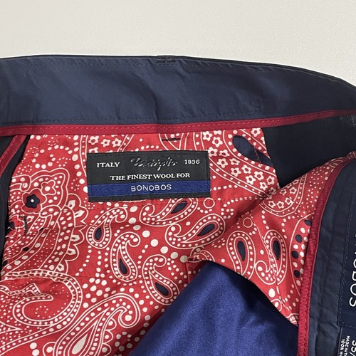 Pantaloni eleganti uomo 36 bonobo dritti vestibilità atletica Marzotto lana seta - Foto 7 di 13