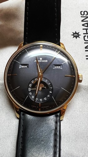 Junghans Meister Kalender Automatik Mondphase Herrenuhr 27/7504 ink Uhrenbeweger