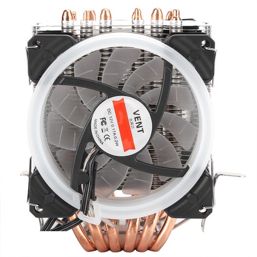 CPU Cooler Fan 6-Tube 3RGB 4-Pin Silent For Intel775 1150 1151 1155 1156 1366 - Afbeelding 7 van 12