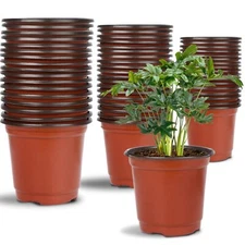 Nursery Pot, 75 Pcs 4", 5", 6" Plastic Plant Nursery Seed Starting Pots for I...