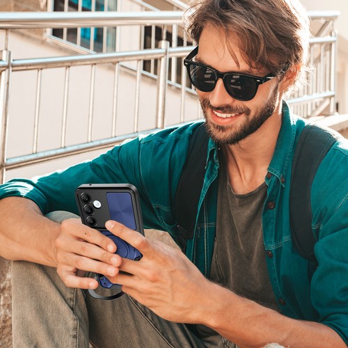 Funda/Protector de Pantalla Duradero con Soporte Magnético para Samsung Galaxy A25 A15 A55 5G - Imagen 13 de 17