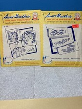 Aunt Martha's Hot Iron Transfers Needlepoint Embroidery Vintage Lot of 2