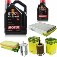 MANN-FILTER Inspektionspaket 6L Motul 5W-30 8100 X-Clean+ FüR Seat Toledo Ii