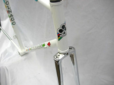 COLNAGO - WHITE HARLEQUIN STYLE- FRAME & FORKS EARLY 1980s - 57CM CTC CAMPAGNOLO