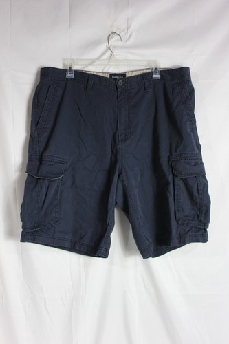 St. John's Bay Cargo Shorts Herren Gr. 40 dunkelblau Flatfront Baumwolle Freizeit