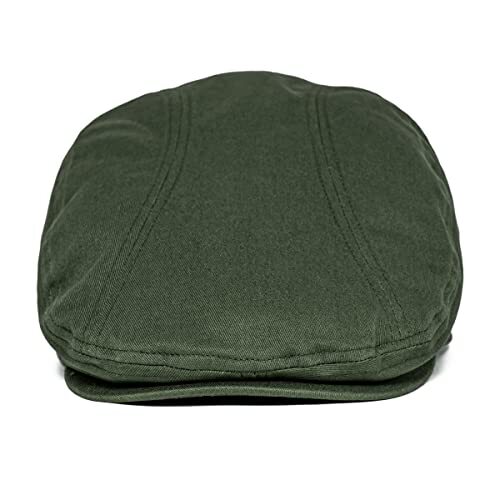 BOTVELA Men Cotton Twill Newsboy Flat Ivy Driving Hat Fitted 7 5/8 Army Green - Bild 5 von 7