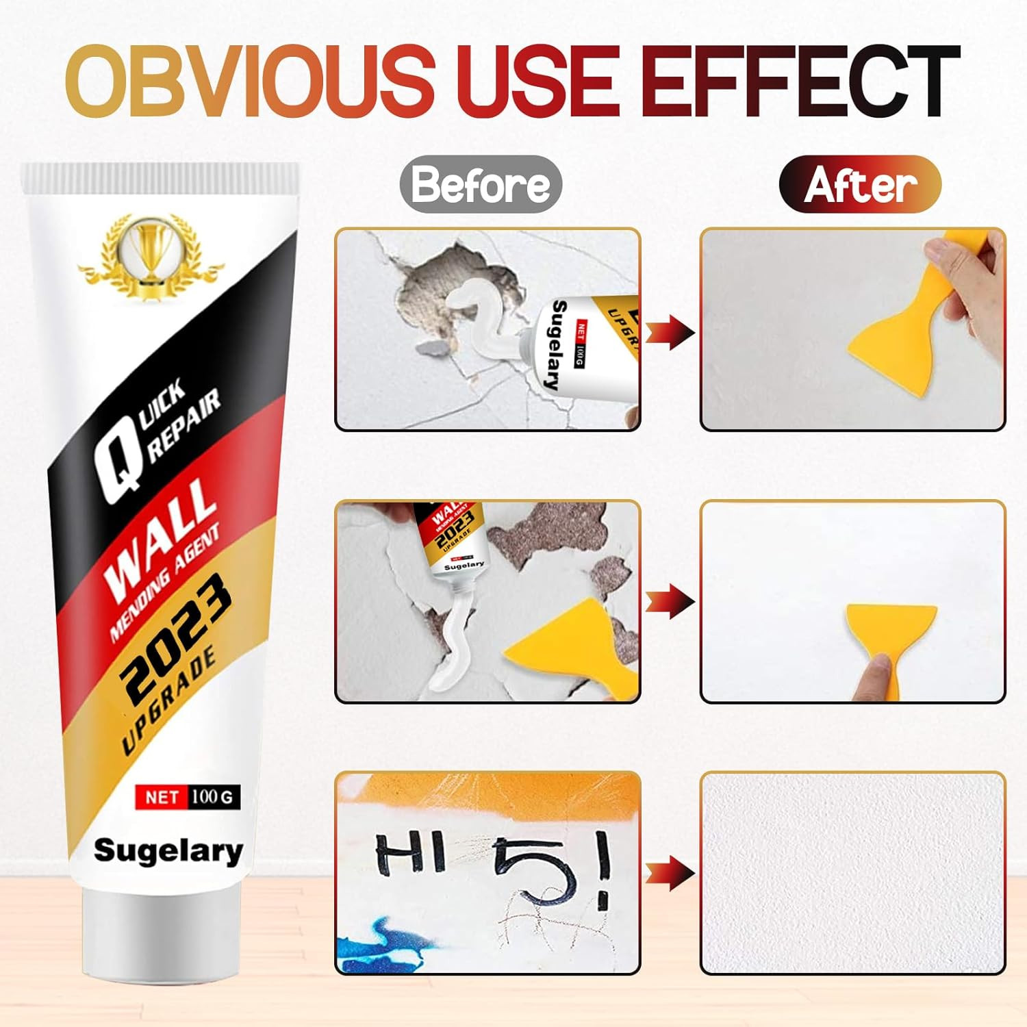 Drywall Patch Repair Kit with Scraper – Wall Spackle Paste for Holes, Plaster De