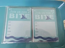 Bella Bug Party Invitations with Envelopes NEW 'Join Us For A Bite' Shark LOT 2