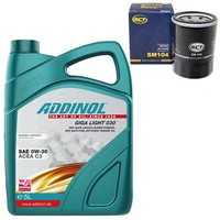 MotoröL Set 0W-30 Addinol 5 Liter + ÖLfilter SM 104 FüR Honda Mitsubishi Nissan
