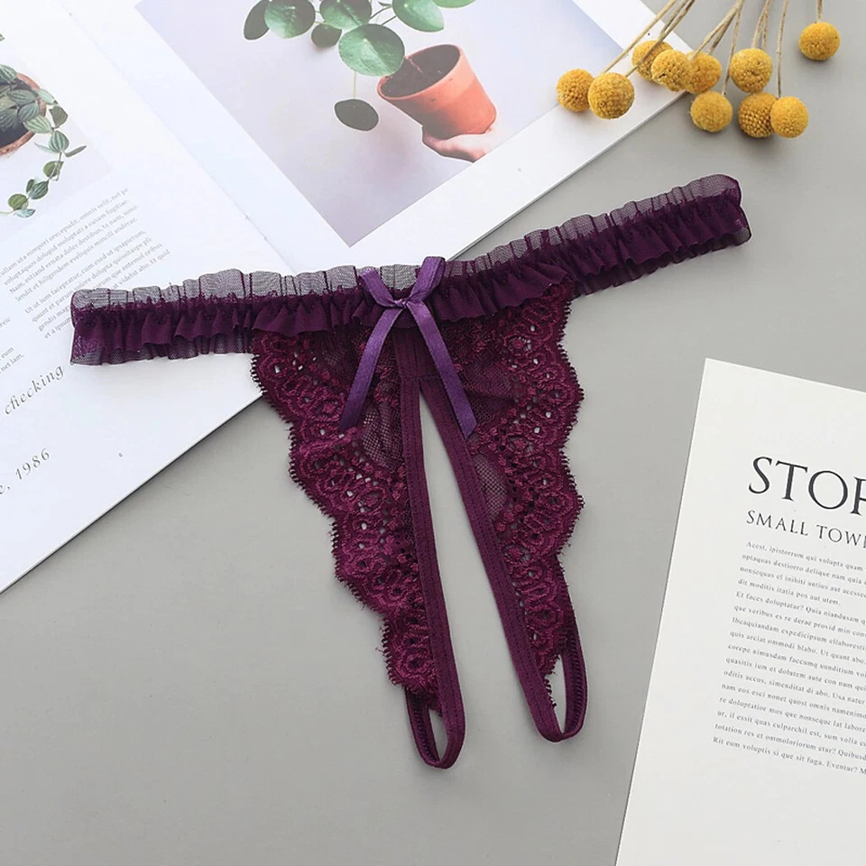 ☆USA☆ Sexy Mujeres Tanga de Encaje Tanga Bragas Lencería Ropa Interior Entrepierna T-back Foto 2 de 4