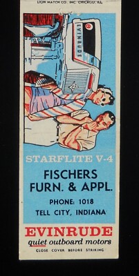 1950s Fischers Furn. & Appl. Evinrude Starflite Outboard Motor Tell City IN MB