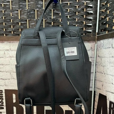 Nanette Lepore Black Pebbled Shell Logo Lucinda Backpack for  display picture 2