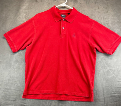 Izod Polo Shirt - Mens Large - Red - Silk Wash - 100% Cotton (1463)