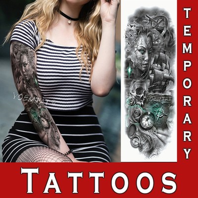 Temporary Tattoo Real Look Full Arm Sleeve Big Sticker Body Art Large Women Men Ebay