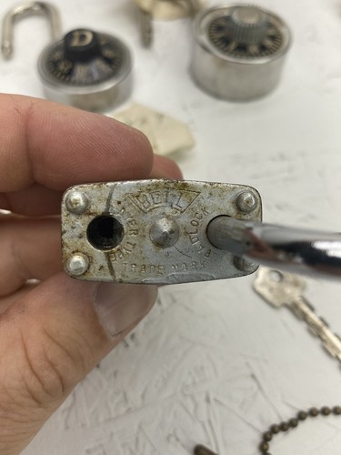 Vintage Lock Lot Dudley Combination Bell Padlocks With Keys American Lock Co - Picture 3 of 18
