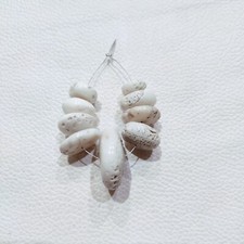 Vintage corallo bianco perline sfuse 100% naturale Giappone corallo lucido pe...