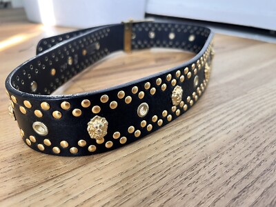 Versace Women's Black Gold Leather Belt 70 / 28 | eBay