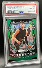2020 Panini Prizm Green Draft Picks Crusade LaMelo Ball Rookie PSA 10 Hornets RC