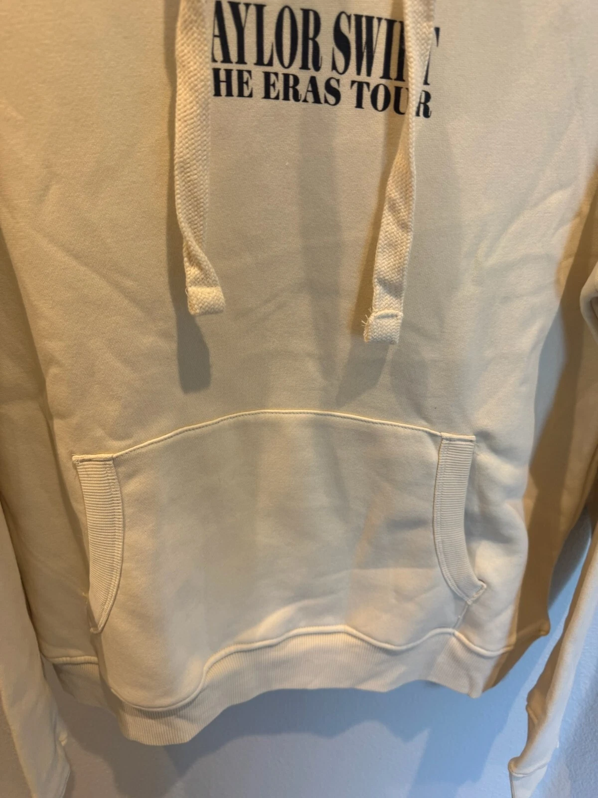 OFF WHITE Felpa Taylor Swift The Eras Tour panna con cappuccio taglia Small merch nero bianco