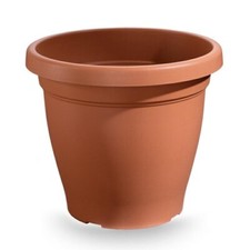 FIORIERA VASO ROTONDO IN PLASTICA FIORI PIANTE COLOR TERRACOTTA cm 40 50 60