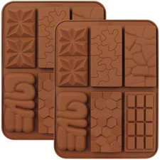 6 in 1 Silicone Break Apart Chocolate Bar Mold, Silicone Molds for Wax Melts Non