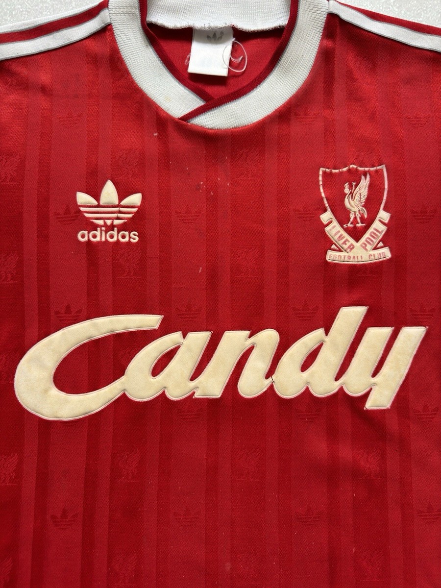 631 リバプール LIVERPOOL CANDY S アディダス サッカー Vintage Adidas Liverpool 1988-89 Candy Red Jersey Football