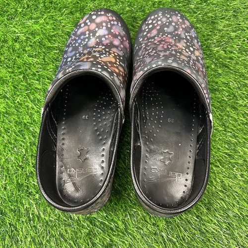 Dansko Clogs Womens 8.5 Black Spotted Shoes Slip On Casual Nurse Work - Picture 7 of 15
