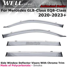 WELLvisors For 20-2024 Mercedes GLB EQB Class 22-24+ Window Visors Chrome Trim