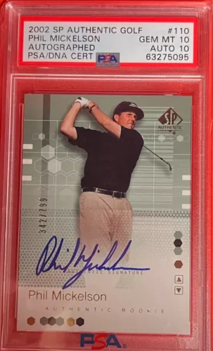 2002 SP Authentic Golf Auto. Phil Mickelson PSA/DNA CERT PSA 10 Auto 10