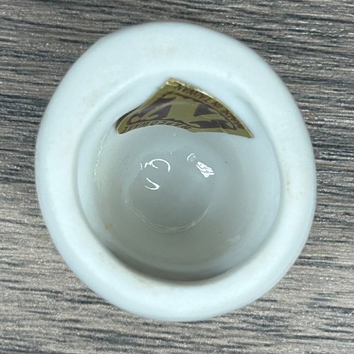 VTG Napco Porcelain Thimble Lady’s Hat w/ 3D Pink Flower & Yellow Ribbon Taiwan - Picture 7 of 7