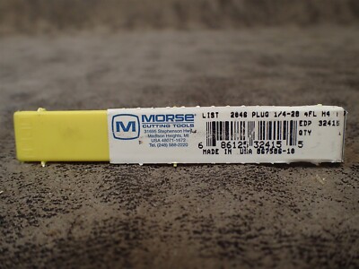 Morse 32415 1/4''- 28NF 4 Flute HSS Straight Flute Hand Tap Plug GH4 (BN193)